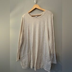 J. Jill Light Beige Crew Neck Sweater Tunic XL